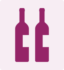 Imagem de uma garrafa de vinho na cor roxa