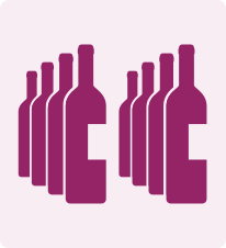 Imagem de uma garrafa de vinho na cor roxa