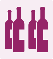 Imagem de uma garrafa de vinho na cor roxa