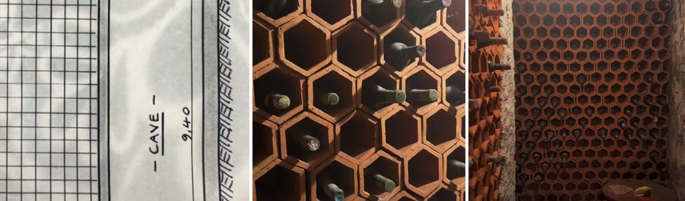 Garrafas de vinhos dos anos 70 em adega antiga com poeira