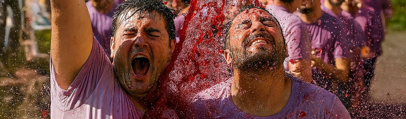 A cidade espanhola onde o vinho colore as ruas